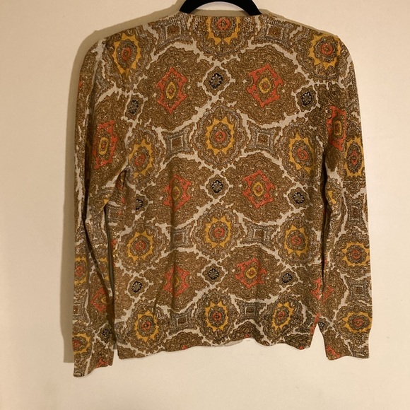 Talbots Metallic Paisley Cardigan M - Picture 2 of 9